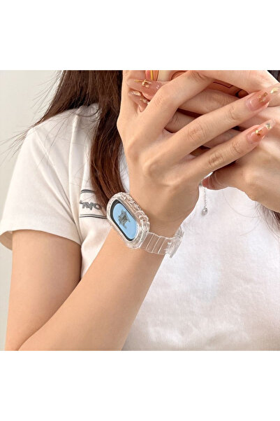 Nezih Case Mi Band 8 / 9 / 10 Uyumlu Transparan Yumuşak Silikon Kordon