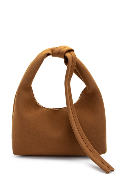 minebag Suede Smitty Shoulder Bag with Belt Detail, Brown