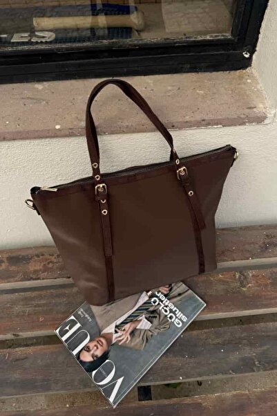 LEONAS Suede Detailed Women's Shopper Hand and Shoulder Bag Valenne St0032