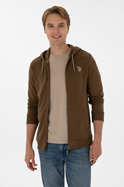 U.S. Polo Assn. Men's Khaki Knitted Cardigan 50313748-Vr027