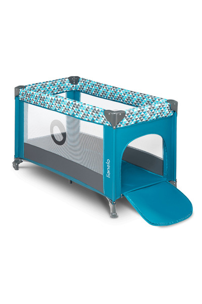 Lionelo Patut pliant, Lionelo, Stefi, Cu un nivel, Cu intrare laterala, 2 roti, 120x60 cm, Turquoise