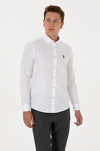 U.S. Polo Assn. Men's White Long Sleeve Basic Shirt 50307659-Vr013