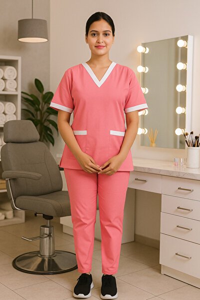 Rannah's Uniform Women’s Scrub Set with White Trim – Uniform for Nurses and C...