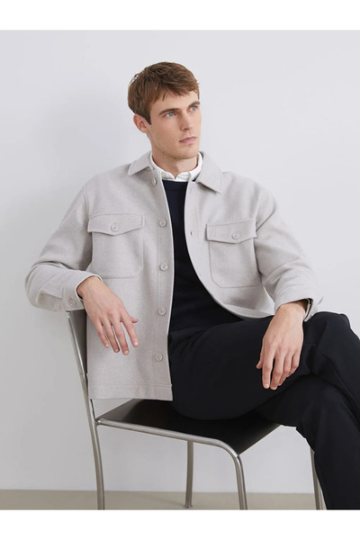 LC Waikiki Ανδρικό πουκάμισο με μακρυμάνικο μπουφάν με κανονική εφαρμογή