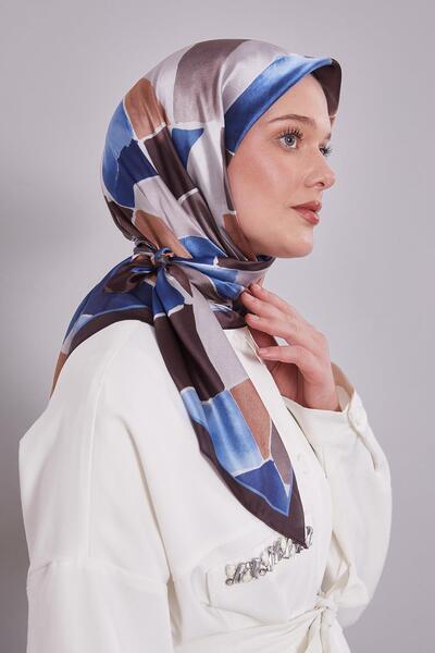 Levidor K.Bordo Geometric Pattern Crystal Scarf