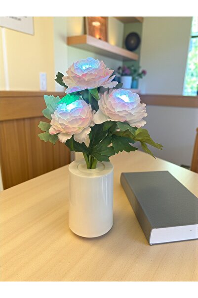 HEDİYE FİKRİ Light of Romanticism and Elegance Pink Peony Decorative Lamp