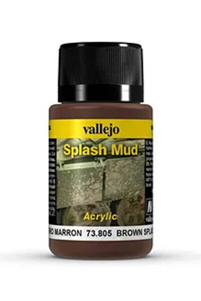 Vallejo طلاء أكريليك بني مرشوش بتأثيرات التجوية للمركبات والدروع - طقم 40 مل