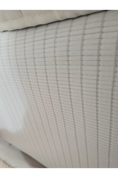 Veldena Çift Kişilik Baza Kenar KILIFI & Başlık KILIFI Takımı Krem