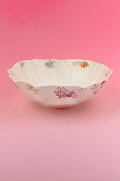 Bursa Porselen Dekor Lace Flower Large Size Porcelain Salad Bowl