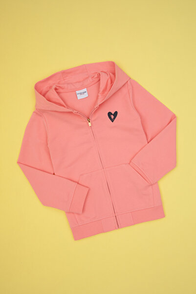 U.S. Polo Assn. Girl's Neon Pink Hooded Zipper Sweatshirt 50316873-Vr105
