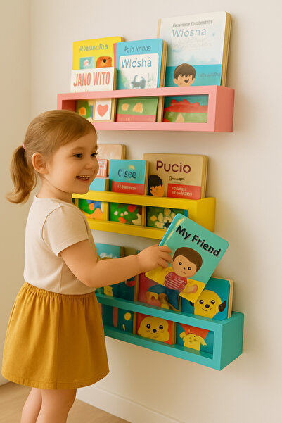 Deisor 1pcs Etajera carti Montessori din lemn - 60 cm