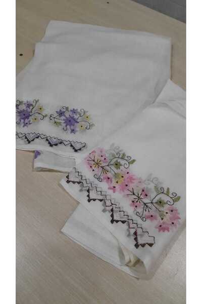 Papatyam 2 adet 140*75 Makine işi namaz örtüsü hafif sandık lekeli namaz tülbent Yazma//El İşi Çeyizlik