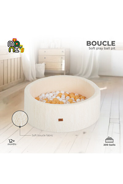 Moni Piscina uscata cu 200 bile Boucle pentru copii, 90x30cm, din spuma, husa detasabila si lavabila