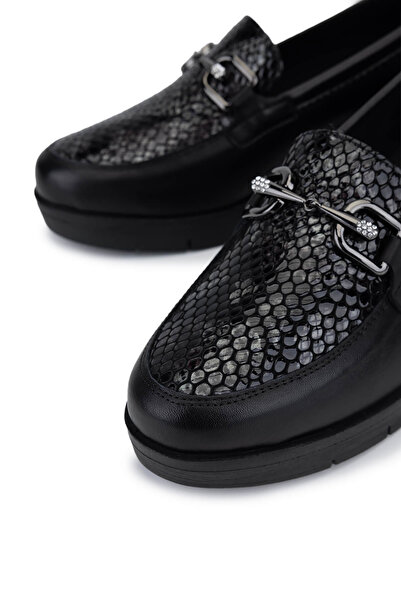 Tamer Tanca Kadın Hakiki Deri Siyah Comfort Ayakkabı