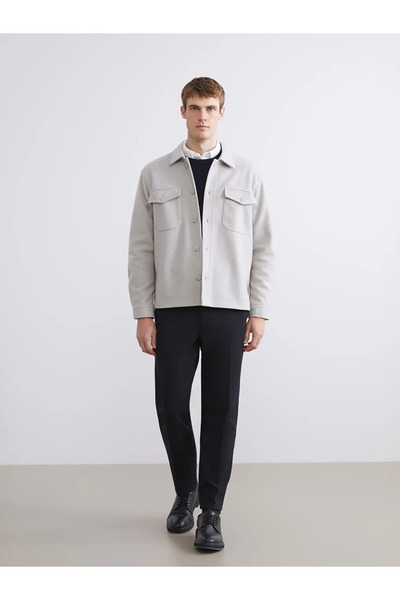 LC Waikiki Ανδρικό πουκάμισο με μακρυμάνικο μπουφάν με κανονική εφαρμογή