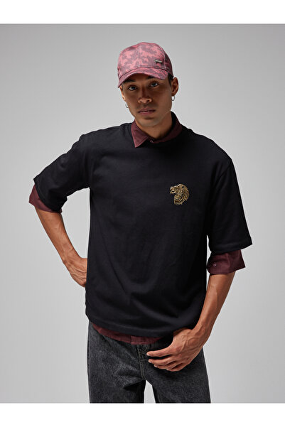 GSStore X Midground Aslan Logolu Erkek Basic T-Shirt E251229