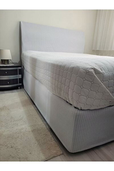 Veldena Çift Kişilik Baza Kenar KILIFI & Başlık KILIFI Takımı Krem