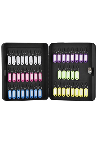 SERSIMO Steel metal box for 48 keys, equipped, 30x24x7.5cm, black