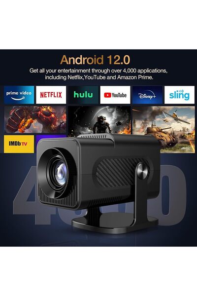 JUNGLEE HY320MAX ANDROİD PROJEKTÖR + GAME PROJECTOR ULTRA HD 4K EV SİNEMA YANSITMA OYUN PROJEKSİYON CİHAZI