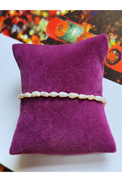 roshel Gerçek Arpa İnci Bileklik Tatlı Su İncisi 18+3 CM Her Bileğe Uygun