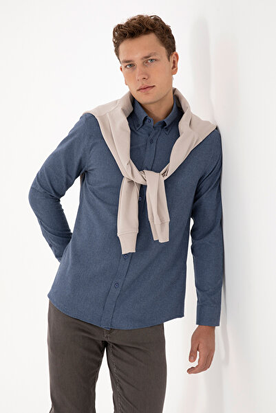 U.S. Polo Assn. Erkek Açık Lacivert Uzun Kollu Gömlek 50308584-VR059