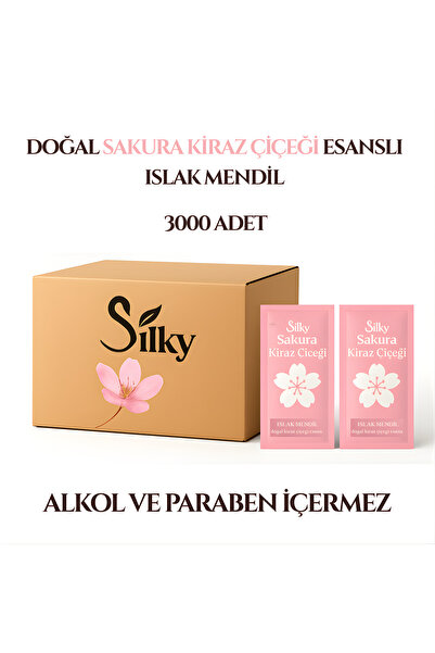 Doğal Sakura Kiraz Çiçeği Esanslı Islak Mendil- 3000 Adet