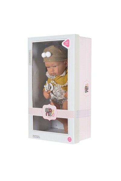 Moni Toys Baby doll 41 cm with pacifier and clothes – interactive toy for children 3+ years, 6900
