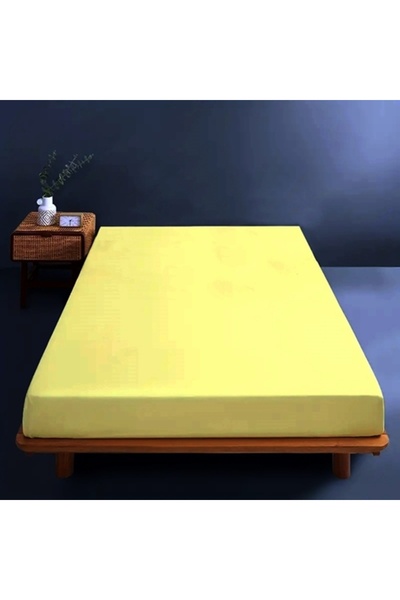 PATONE Fitted sheet, 140x200cm, cotton, yellow