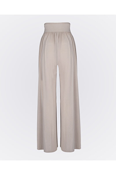 Monolou Double-Breasted Pleated Active Pants with Waist Detail in Modal Fabric