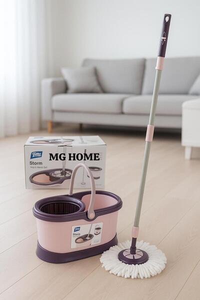 MG HOME Storm Döner Başlıklı Sıkmalı Mop Seti 10 Litre Temizlik Kova Seti Maf...