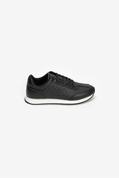 Calvin Klein حذاء رياضي رجالي أسود LOW PROF RUNN LACEUP MONO