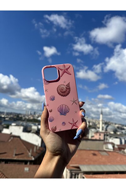 Mobildizayn iPhone 14 Uyumlu İçi Kadife Baskılı Pembe Telefon Kılıfı K171