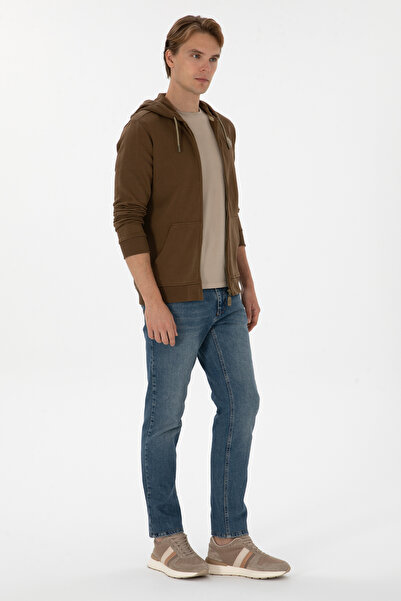 U.S. Polo Assn. Men's Khaki Knitted Cardigan 50313748-Vr027