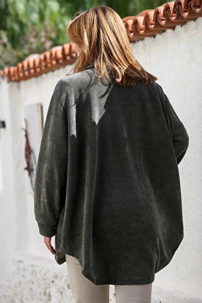 Chiccy Italian Khaki Shirt Collar Long Sleeve Double Flap Pocket Casual Corduroy Long Woven Shirt 85 75