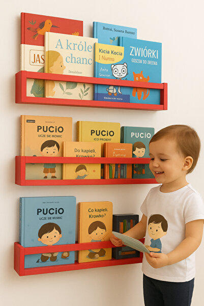 Deisor 1pcs Montessori Wooden Bookshelf - 60 cm