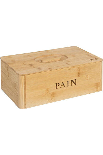 5FiveSmart 5Five bamboo bread box with design and hinged lid, 33x13x20 cm, brown