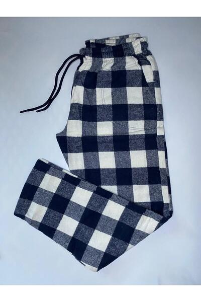 DÜVEN Men's 2-Piece Winter Plaid Patterned Flannel Cotton Pajama Bottoms