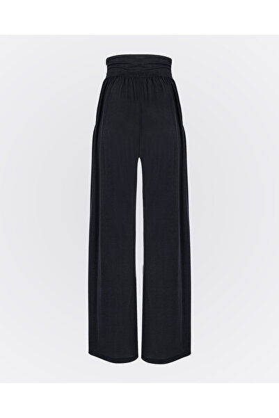 Monolou Double-Breasted Pleated Active Pants with Waist Detail in Modal Fabric