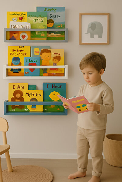 Deisor 1pcs Etajera carti Montessori din lemn - 60 cm