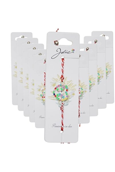 GOLD MARKET Set de 10 brățări tradiționale Mărțișor cu șnur roșu-alb, pandant...