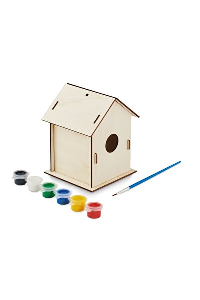 dalimag Hrănitoare pentru păsări suspendată din lemn, căsuță asamblată/demontată, intrare rotundă -