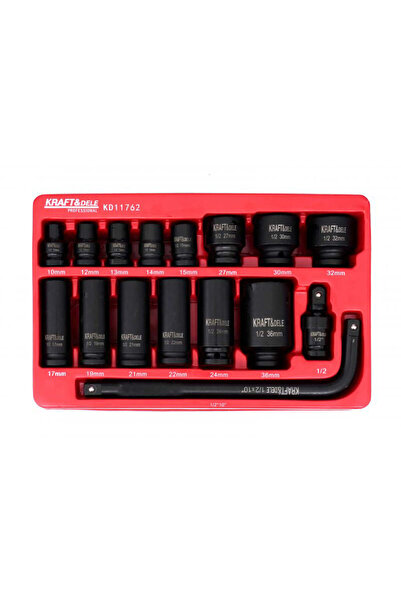 Kraft&dele Impact socket set, 1/2", 16 pieces, KD 11762