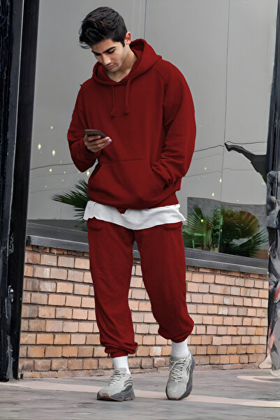 YAKAMEL Set de trening pentru bărbați, supradimensionat, cu 3 fire, cu dungi,...