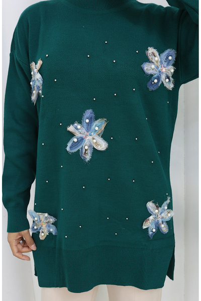 sefamerve Triko Garnili Tunik 3010-03 Petrol