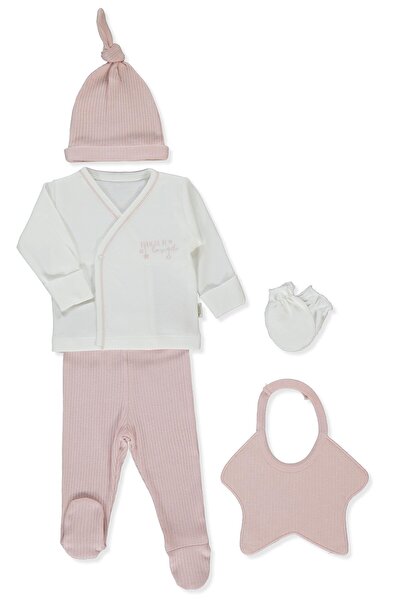 Bebetto ORGANİK RAPORLU İNTERLOK ZIBIN SET 5Lİ (ORGANIC BORN WITH LOVE) PEMBE