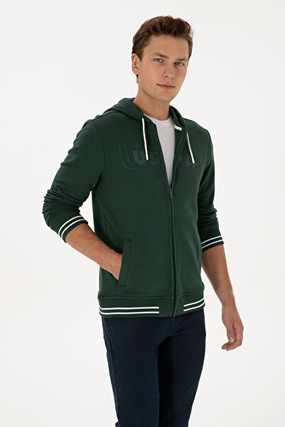 U.S. Polo Assn. Men's Dark Green Knitted Cardigan 50316355-Vr079