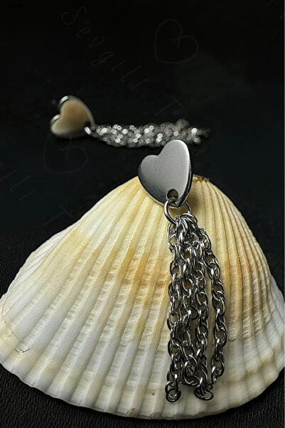 SEVGİLİ TAKI Heart-Shaped Draped Steel Earrings |   Vera Series