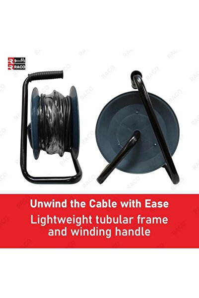 Raco كابل تمديد ماكسويل عالي التحمل 13 أمبير، 4 مقابس عالمية (25 مترًا)