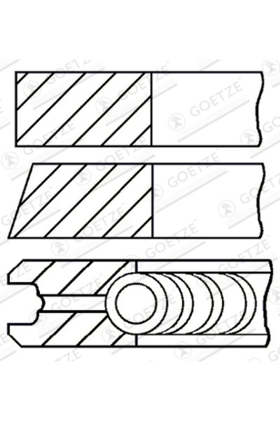 GOETZE ENGINE Set Segmenti Piston Alfa Romeo Mito Chevrolet Aveo/Enjoy/Sail