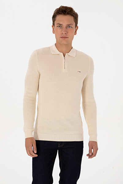 U.S. Polo Assn. Men's Cream Basic Sweater 50313685-Vr071